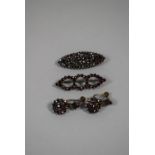 A Collection of Czechoslovak Red Garnet Jewellery to Include Brooches and Earrings