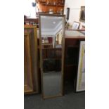 A Mid 20th Century Rectangular Dressing Mirror with Bevelled Glass, 125cm High