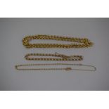 A 9ct Gold Necklace and Two Bracelets, Total Weight 14.2gms