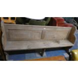 A Pine Two Panel Pew, 184cm Wide