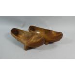 A Pair of Carved Wooden Clogs