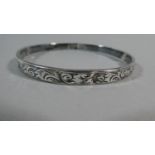A Charles Horner, Chester Silver Bangle with Etched Decoration, 8.5cm Diameter