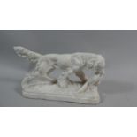 A Resin Study of a Sporting Dog with Pheasant, Tail AF, 20cm Wide