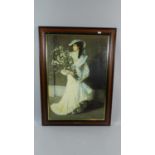 A Framed Oil on Board Depicting Maiden with Bouquet, 55cm Wide