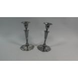 A Pair of Silver Plated Candlesticks by Mappin & Webb, 24cm High
