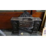 A Late 19th Century Cast Iron Range Style Fire Place, 66cm Wide