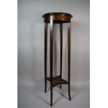 An Edwardian Oak Circular Topped Jardiniere Stand, 37cm Diameter