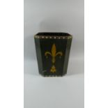 A Tapering Square Waste Bin Decorated with Fleur De Lys, 31cm High