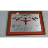A Vintage Enamelled Stainless Steel Plaque for The Red Arrows, 1980, 29cm Long