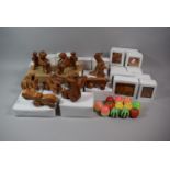 A Large Collection of Wooden Figures, Fruit Bugs Etc