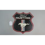 A Reproduction Cast Metal Ford Mustang Wall Plaque, 25cm High, Plus VAT