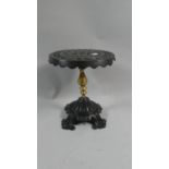 A Victorian Brass and Iron Circular Topped Kettle Stand, 22cm Diameter