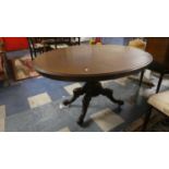 A Late Victorian Oval Snap Top Breakfast Table (Missing One Caster), 134cm Long