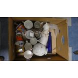 A Box Containing Various Ceramics and Glassware