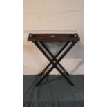 A Late 19th Century Mahogany Butlers Tray on Folding Stand, 70cm Wide