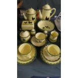 A Collection of German Poultry Decorated Breakfast Wares to Include Teapot, Coffee Pot, Butter Dish,