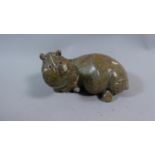 A Carved African Stone Study of a Hippo, 13cm Long