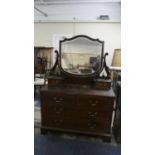 An Edwardian Inlaid Mahogany Dressing Chest with Two Short and Two Long Drawers, Two Raised Jewel