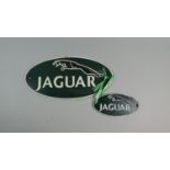 Two Oval Reproduction Cast Metal Jaguar Wall Plates, Plus VAT