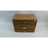 A Vintage Four Drawer Stationery Box, 38cm Wide