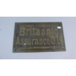 A Brass Britannic Insurance Co. Ltd Name Plate, 33cm Wide