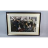 A Framed Print Depicting Lady, Gent, Child and Crew on Deck Scene