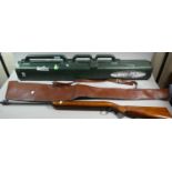 A BSA .22 Calibre Air Rifle with Leather Carrying Case and KIS Traveling Case