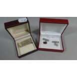 A Silver Money Clip and a Pair of Silver Gents Cufflinks