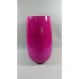 A Large Pink Opaque Glass Vase, 50cm High