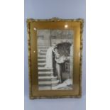 A Gilt Framed Print of Mother and Child, M Goodman '82, 59cm Wide