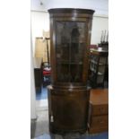 A Double Freestanding Mahogany Corner Cabinet, 65cm Wide