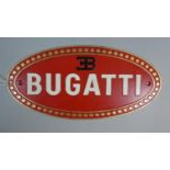 A Reproduction Oval Wall Plaque for Bugatti, 34cm Wide, Plus VAT