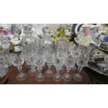 A Collection Good Quality Glasswares to Include Wines, Three Decanters (One Missing Stopper) etc