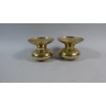 A Pair of Brass Vases Each 12cm Diameter