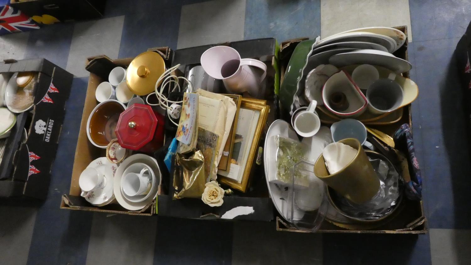 Three Boxes of Various Ceramics and Glasswares