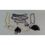 A Collection of Vintage Bead Necklaces to Include Jet, Lemon Glass etc