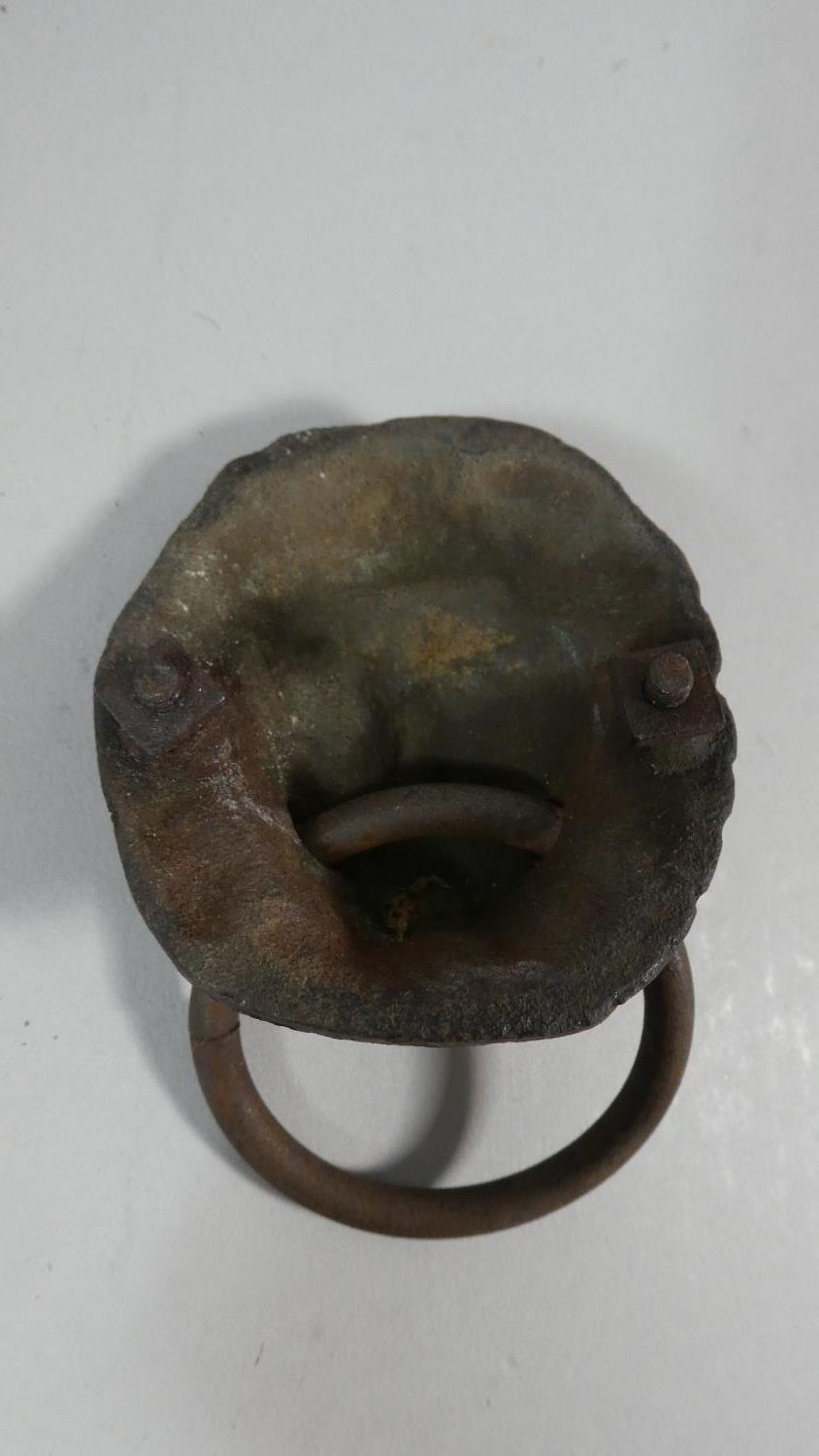 A Small Victorian Cast Metal Lion Mask Furniture Carrying Handle, 7.5cm High - Image 2 of 2