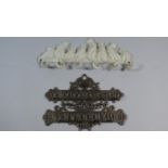 Two Cast Metal Wall Mounting Cup and Key Holders, Plus VAT