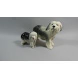 Two Ceramic Studies of Old English Sheepdogs