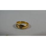 An 18ct Gold Dress Ring with Inset Diamonds, 2.4g
