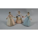 A Set of Three Clockwork Dancing Maidens, Each 12cm High