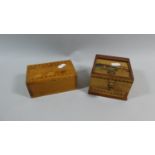 Two Wooden Cigarette Boxes, One of Novelty Form