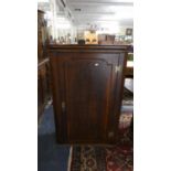 A 19th Century Oak Wall Hanging Corner Cabinet with Panelled Door, 80cm Wide