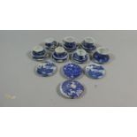 A Collection of Miniature Blue and White Teawares