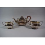 A Three Piece Silver Tea Service, Sheffield Hallmark