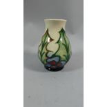 A Signed Moorcroft Philip Gibson Holly Pattern Vase, 10cm High