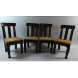 A Set of Four Dolls Dining Chairs with Turned Front Legs, Each 36cm High