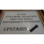 A Pine Framed Sign, More Treasures Upstairs