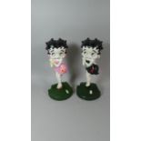 A Pair of Reproduction Cast Metal Bettie Boop Doorstops, 36cm High