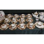 A Collection of Royal Albert Old Country Rose Teawares to Comprise Eleven Trios, Twelve Plates,